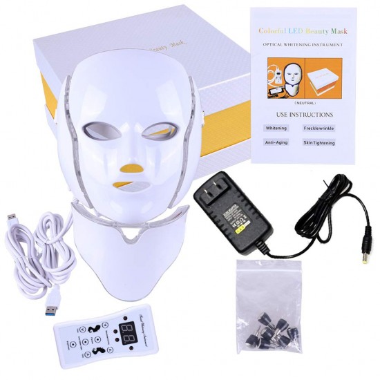 Neck led mask 7 colors to treat skin problems