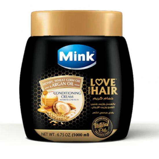 CONDITIONING CREAM WITH HONEY WHEAT GERM AND ARGAN OIL MINK 1000 ML