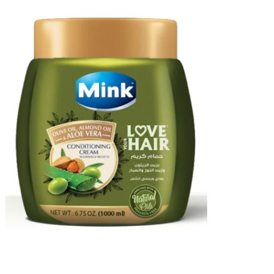 MINK CONDITIONING CREAM WITH OLIVE, ALMOND OIL AND ALOE VERA 1000 ML