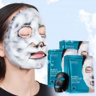 Amino Acid Bamboo Charcoal Bubble Facial Mask Moisturizing Bubble Mask Shrink Pores Cleansing Black Mask Hydration 4 Pcs