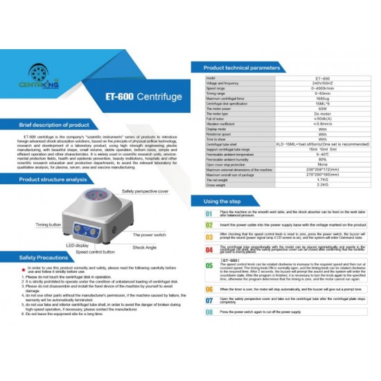 centrifuge 6 port ET-600