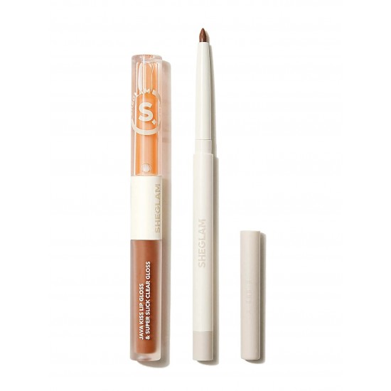 Sheglam Moody Taupe 3 in 1 lip gloss with lip liner for a charming look