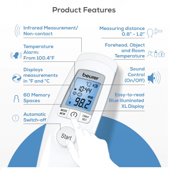 جهاز قياس درجة حرارة الجسم عن بعد من بيورير FT90
