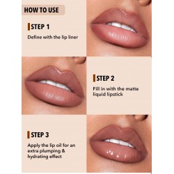 Sheglam Pouty Nude 3 in 1 lip gloss with lip liner for a charming look