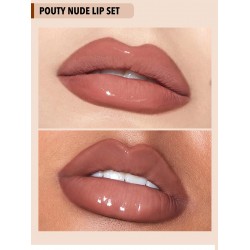 Sheglam Pouty Nude 3 in 1 lip gloss with lip liner for a charming look