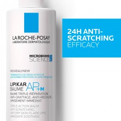 Lipikar Baum AB + M anti-itch. Anti-relapse. Instantly soothes the skin