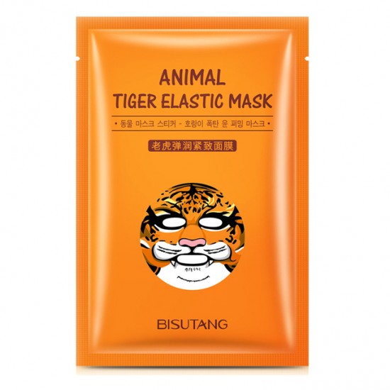 Sheet mask to moisturize the face with vitamins animal tiger