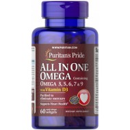 All in One Omega 3,5,6,7,9 and Vitamin D3 60 Softgels