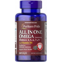 All in One Omega 3,5,6,7,9 and Vitamin D3 60 Softgels