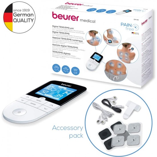 Beurer EM 49 Electrostimulator Digital Massage EMS Tens Screen LCD 2  Channel for sale online