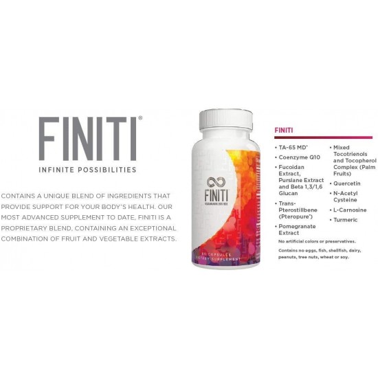 FINITI food supplement contains 60 capsules extracted from pomegranate