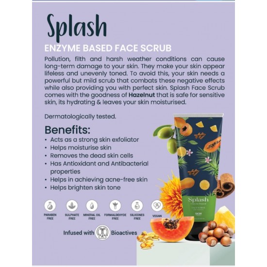 Splash Enzyme Based Face Scrub, natural 100%free of chemicals