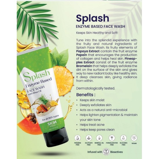 Splash Enzyme Based Face Wash, natural 100% free of chemicals